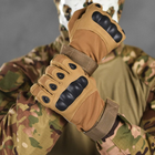 Перчатки TACT с защитными накладками и антискользящими вставками на ладонях койот размер L - изображение 3