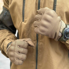 Летние сетчатые перчатки с усиленными пальцами и антискользящим покрытием койот размер S - изображение 4