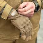 Летние сетчатые перчатки с усиленными пальцами и антискользящим покрытием койот размер S - изображение 6