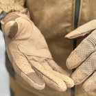 Летние сетчатые перчатки с усиленными пальцами и антискользящим покрытием койот размер S - изображение 7