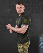 Тактическая мужская футболка поло под шеврон 56р. 3XL 053/7 Олива - изображение 3