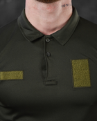 Тактическая мужская футболка поло под шеврон 50р. L 053/7 Олива - изображение 4