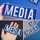 Набір шевронів 2 шт з липучкою IDEIA MEDIA 9х25 + 4.5х12.5 см синій, для медіа, преси та журналістів (4820182657191) - зображення 5