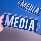 Набір шевронів 2 шт з липучкою IDEIA MEDIA 9х25 + 4.5х12.5 см синій, для медіа, преси та журналістів (4820182657191) - зображення 6