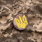 Шеврон нашивка на липучке IDEIA Трезубец Украины круглый на пикселе, вышитый патч 7 см (2200004281698) - изображение 5