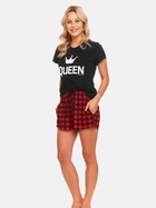 Піжама (футболка + шорти) жіноча бавовняна Doctor Nap PM.9943 L Червоний/Чорний (5902701148027) - зображення 3