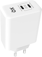 Ładowarka sieciowa Xqisit NP Travel Charger Dual USB-C PD67 GaN White (4029948227689) - obraz 3