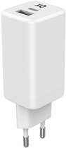 Зарядний пристрій Xqisit NP Travel Charger Dual USB-C&A PD65W GaN + Кабель USB-C - USB-C White (4029948221632) - зображення 4