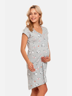 Нічна сорочка жіноча бавовняна для вагітних Doctor Nap Tcb.4110 L Сіра (5902701156039) - зображення 2