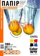 Папір А4 180г/м² ColorWay глянцевий, ПГ180-20, 20арк./уп.