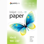 Папір 10x15см 230г/м², PrintPro глянцевий, PG230-100 (PGE2301004R) 100арк./уп.