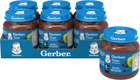 Упаковка фруктового пюре Gerber Яблуко та чорнослив з 6 місяців 130 г х 6 шт (7613287166975)