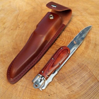 Нож складной Финка Кортик с удлиненным лезвием в кожаном чехле - изображение 4