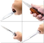 Нож складной Финка Кортик с удлиненным лезвием в кожаном чехле - изображение 11
