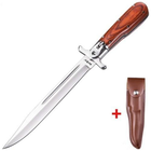 Нож складной Финка Кортик с удлиненным лезвием в кожаном чехле - изображение 12