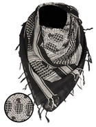 Арафатка шарф-шемаг тактическая Mil-Tec ONE SIZE 110х110 см граната Черно-белая HALSTUCH 'SHEMAGH' 110X110 см PINEAPPLE SCHW./WEI (12609002) - изображение 1