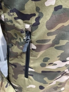 Куртка тактическая на флисе, Мультикам, размер XXL, подкладка - флис, демисезонная флисовая куртка для военных - изображение 6
