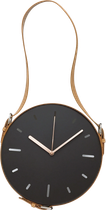 Настінний годинник Platinet with pu leather brown belt black (PZWBW) - зображення 1
