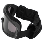 Очки защитные маска со сменными линзами и чехлом SPOSUNE JY-023-1 оправа-черная цвет линз серый - изображение 6