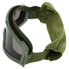 Очки защитные маска со сменными линзами и чехлом SPOSUNE JY-003-2 оливковый - изображение 6