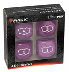 Zestaw kostek do gry Ultra Pro Magic the Gathering Black Mana 22 mm 4 szt (74427868284) - obraz 1