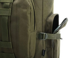 Водонепроницаемый туристический рюкзак 80л с креплением MOLLE материал Oxford 1200D 80х39х22см Tacal-A4 Khaki - изображение 3