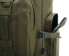 Водонепроницаемый туристический рюкзак 80л с креплением MOLLE материал Oxford 1200D 80х39х22см Tacal-A4 Khaki - изображение 3
