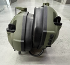 Тактичні активні навушники HD-16 із шумозаглушенням, універсальне кріплення, на голову та шолом, блютуз, олива - зображення 3