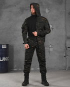 Тактичний літній костюм 3в1 штани+убакс+куртка L чорний мультикам (87107)