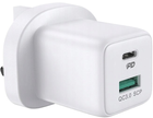 Зарядний пристрій Joyroom USB Type-C - USB-A White (L-QP303) - зображення 1