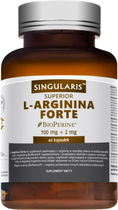 Амінокислота Singularis Superior L-Arginina Forte Bioperine 60 капсула (5903263262626) - зображення 1