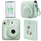 Набор Камера моментальной печати Fujifilm Instax Mini 12 Mint Green / Чехол зеленый / Картридж 10 фото / Фотоальбом зеленый на 64 снимка + Подарочная упаковка