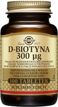 Д-Біотин Solgar 300 Mg 100 таблеток (0033984004757) - зображення 1