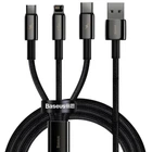 Кабель Baseus Tungsten Gold Fast Charging Data Cable 3-in-1 Cable USB to Lightning+Type-C+MicroUSB 3.5А 1.5м (CAMLTWJ-01) Black