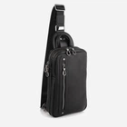 Сумка слінг через плече чоловіча шкіряна Tiding Bag 9801A Чорна