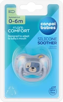 Пустышка силиконовая симметричная Canpol babies Cute animals 0-6 месяцев (34/924_blu)