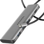 USB-hub Axagon HMC-5H 5w1 3 x USB-Type-A + HDMI + USB-Type-C Grey (8595247907509) - obraz 1