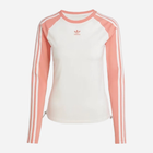 Longsleeve długi damski Adidas Slim Fit IY0781 M Biały/Różowy (4067889537610) - obraz 1