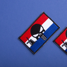 Набір шевронів 2 шт з липучкою Череп Карателя на Прапорі Нідерландів, Прапор Нідерландів, нашивка патч 5х8 см - зображення 6