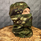 Балаклава тактическая военная темнозеленый камуфляж летняя - изображение 1