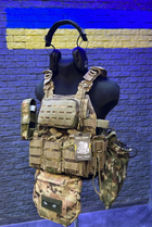 Комплект плитоноска тактическая Single SWORD 4 точки сброса, рюкзак, напашник + 8 подсумков. - изображение 3