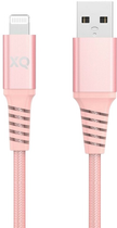 Кабель Xqisit NP Cotton Braided USB Type-A - Lightning 2 м Pink (4029948221892) - зображення 1