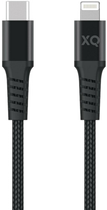 Kabel Xqisit Nylon Braided USB Type-C - Lightning 2 m Black (4029948221946) - obraz 1
