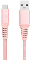 Кабель Xqisit Nylon Braided USB Type-C - USB Type-A 2 м Pink (4029948221397) - зображення 1