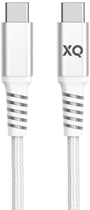 Kabel Xqisit Nylon Braided USB Type-C - USB Type-C 2 m White (4029948221489) - obraz 1