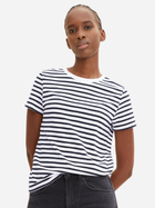 Koszulka damska w paski Tom Tailor 1035867 XL Biały/Niebieski (4066887017575) - obraz 1