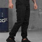 Чоловічі щільні Штани з накладними кишенями / Еластичні Брюки ріп-стоп чорні розмір XL - зображення 3