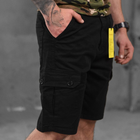 Чоловічі шорти Loshan котон з лямками під ремінь чорні розмір 2XS - зображення 4