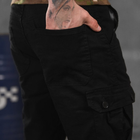 Чоловічі шорти Loshan котон з лямками під ремінь чорні розмір XL - зображення 6