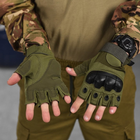 Безпалі рукавиці із захисними накладками Outdoor Tactics олива розмір L - зображення 1